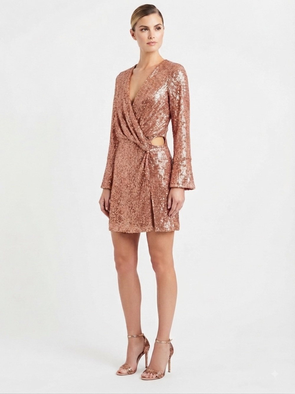 ASOS Design Sequin Long-Sleeve Mini Dress